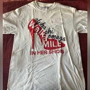 Alpha Chi Omega “Walk a Mile in her Shoes” tee
